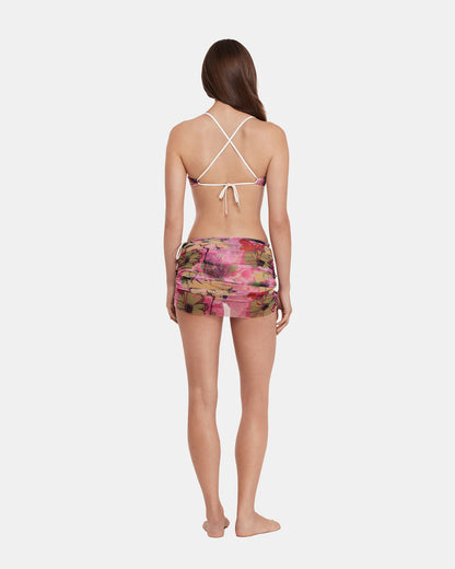 SUPER BLOOM MULTI BIKINI COVER-UP Mesh Skirt Floral Pattern Women's Swim Cover-Up - Steve Madden
