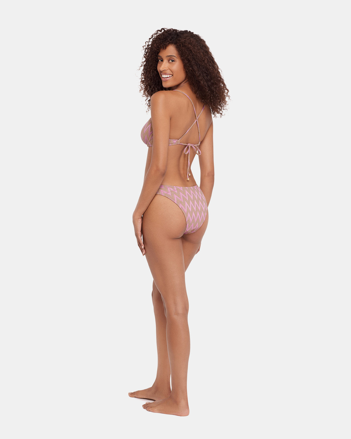 CHEVRON SHINE BIKINI TOP Purple Women's Bikini Top - Steve Madden