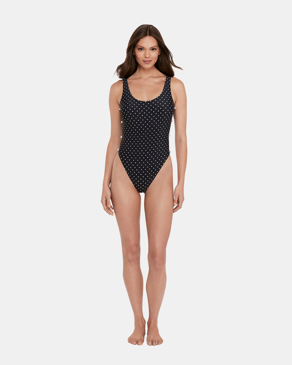 DARLING DOT ONE PIECE SWIMSUIT Black Multi Women's One-Piece Swimsuit - Steve Madden