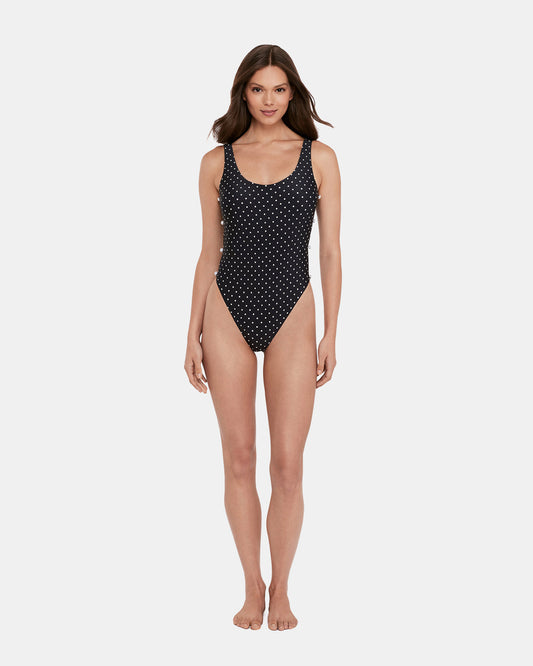 DARLING DOT ONE PIECE SWIMSUIT Black Multi Women's One-Piece Swimsuit - Steve Madden