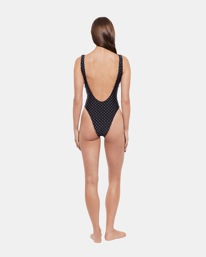 DARLING DOT ONE PIECE SWIMSUIT Black Multi Women's One-Piece Swimsuit - Steve Madden