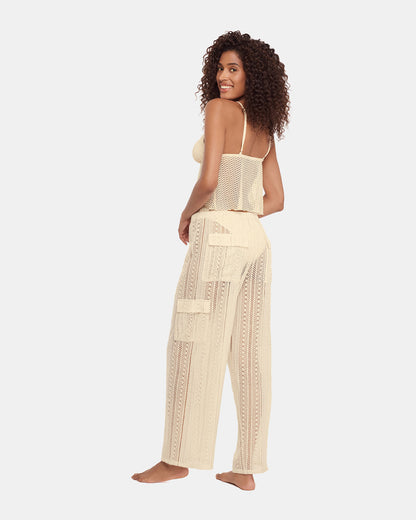 CROCHET BIKINI COVER-UP Pearl Crochet Wide-Leg Women's Swim Cover-Up - Steve Madden