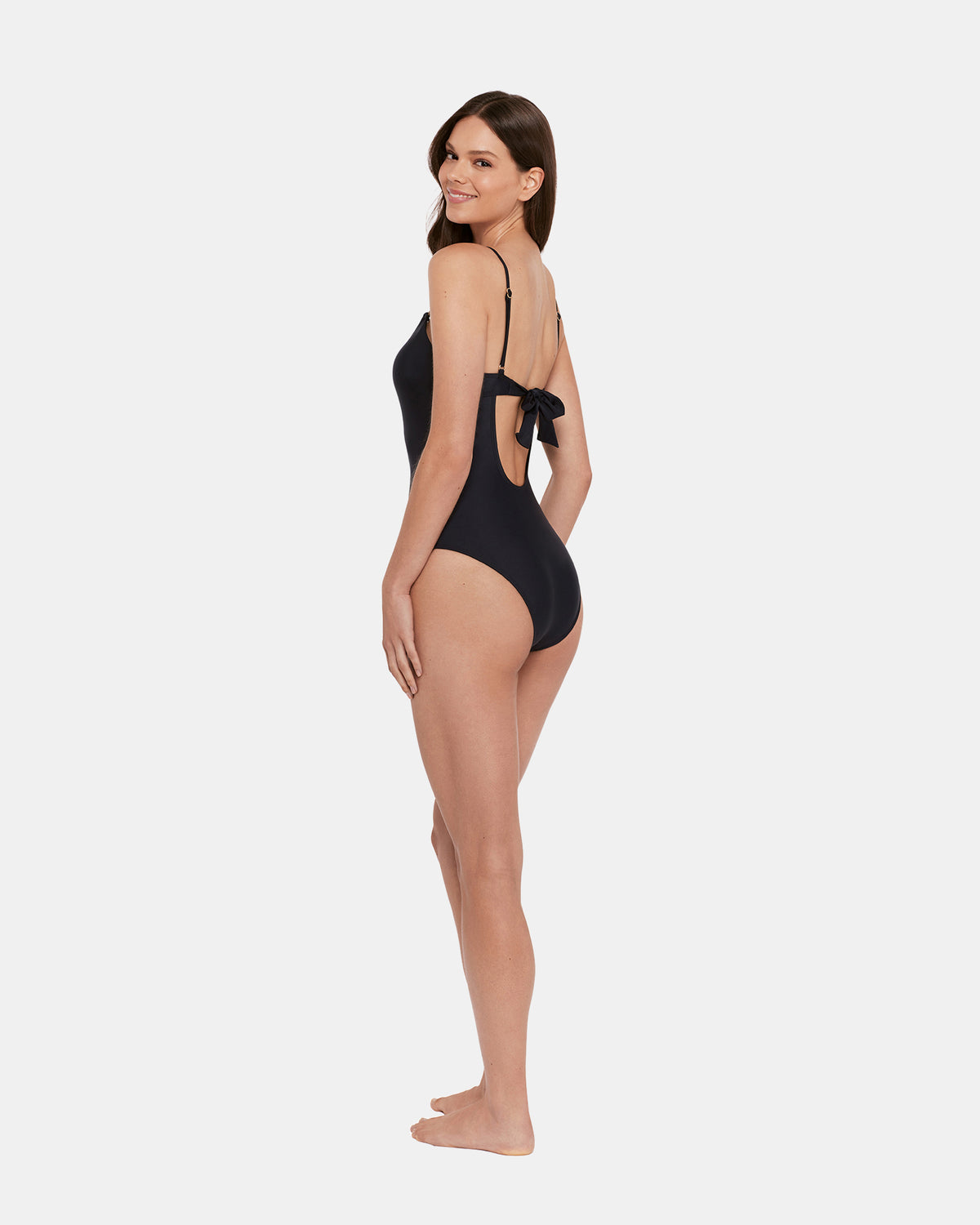 SLEEK 'N CHIC ONE PIECE SWIMSUIT Black Women's One-Piece Swimsuit - Steve Madden