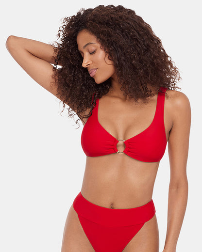 SLEEK 'N CHIC BIKINI TOP CHERRY Women's Bikini Top - Steve Madden