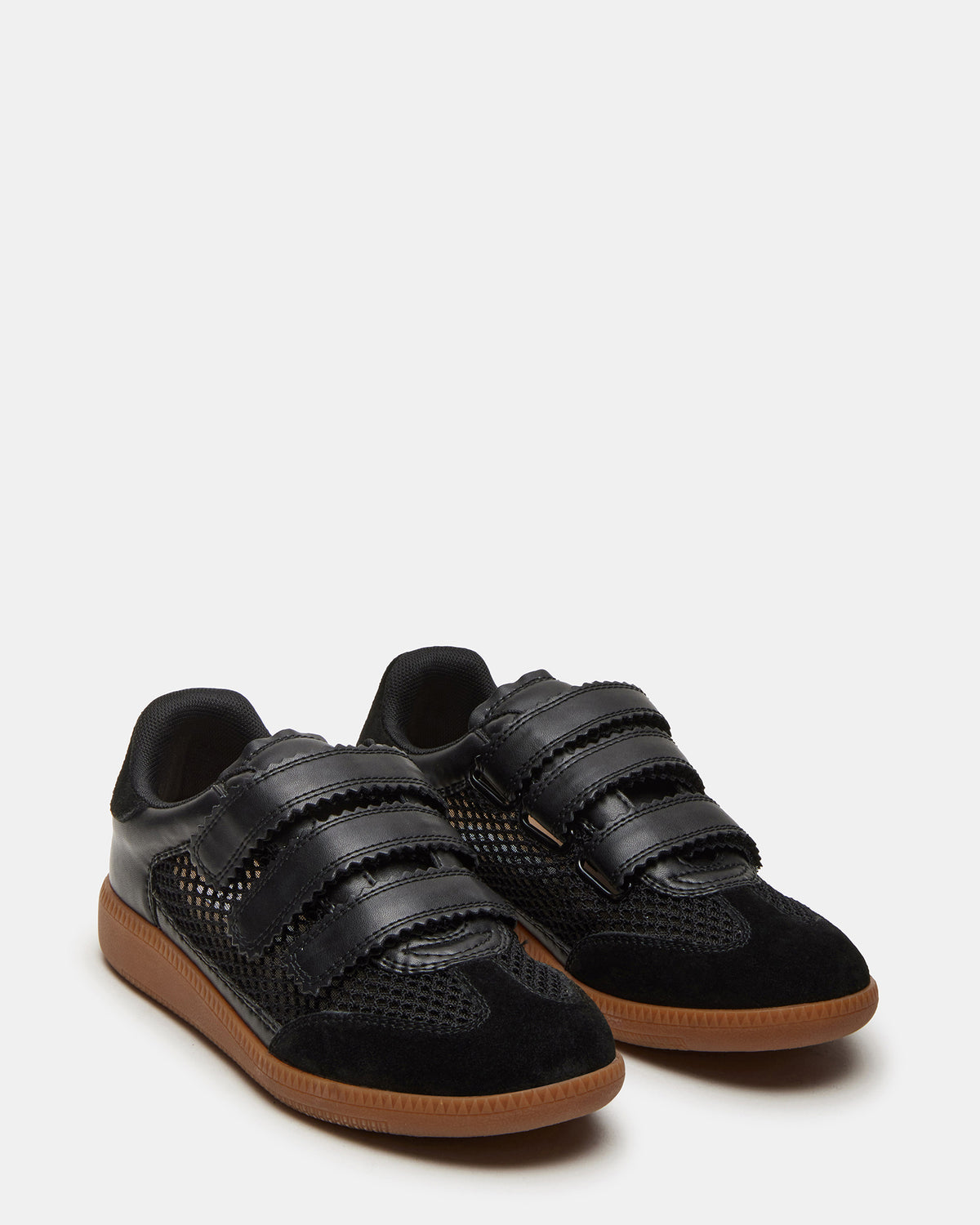 MOMENTUM Mesh Black Women's Velcro Low-Top Sneakers - Steve Madden
