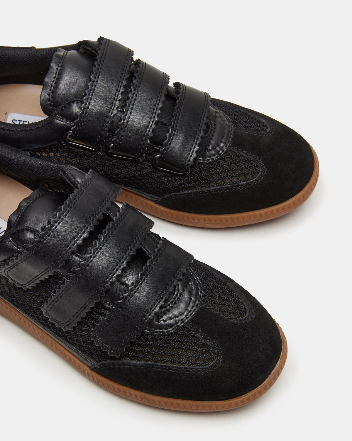 MOMENTUM Mesh Black Women's Velcro Low-Top Sneakers - Steve Madden