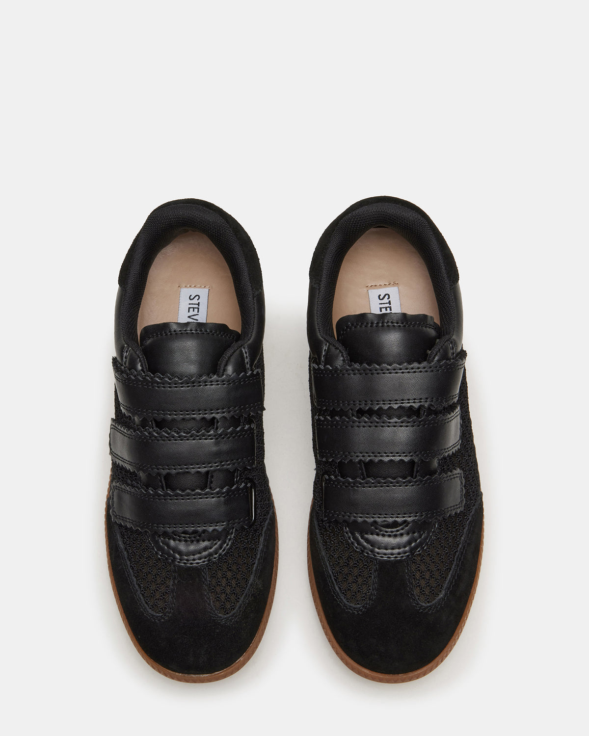 MOMENTUM Mesh Black Women's Velcro Low-Top Sneakers - Steve Madden