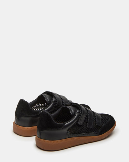 MOMENTUM Mesh Black Women's Velcro Low-Top Sneakers - Steve Madden