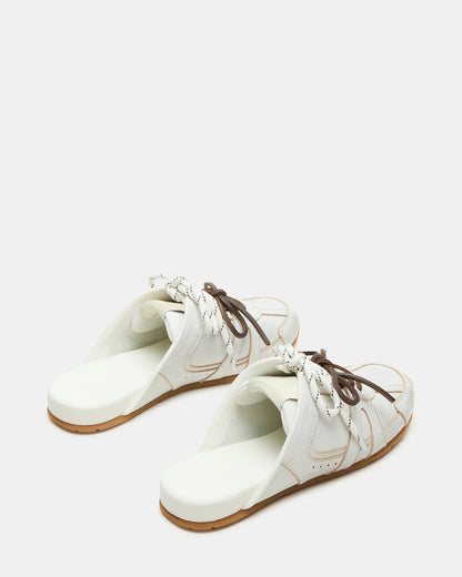 MAYSA White Distressed Women's Low-Top Slip-On Mule Sneakers - Steve Madden