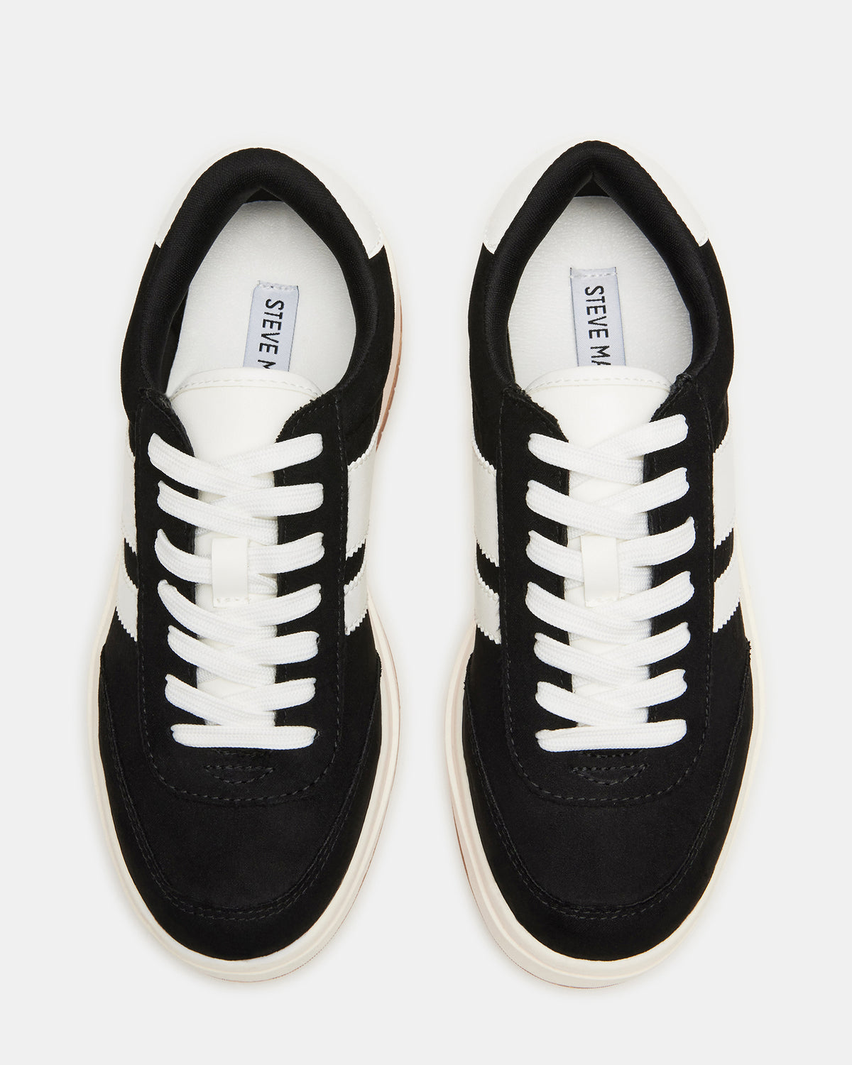 NINJA White/Black Women's Lace-Up Platform Sneaker - Steve Madden