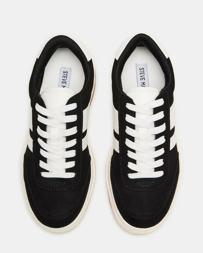 NINJA White/Black Women's Lace-Up Platform Sneaker - Steve Madden