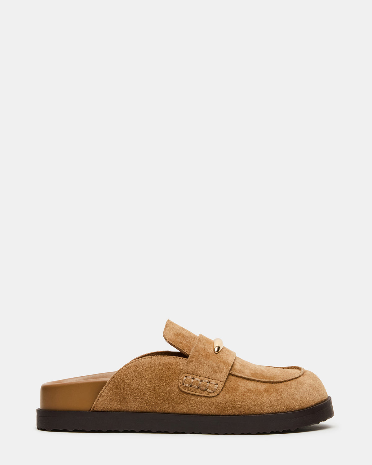 TOBIN Chestnut Suede Slip-On Mule Women's Flat - Steve Madden