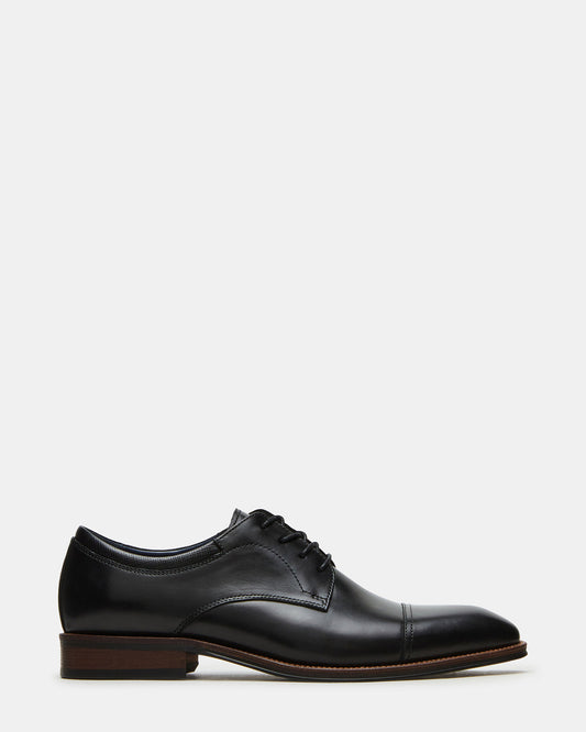 HASEN Black Leather Men's Lace-Up Dress Shoe - Steve Madden